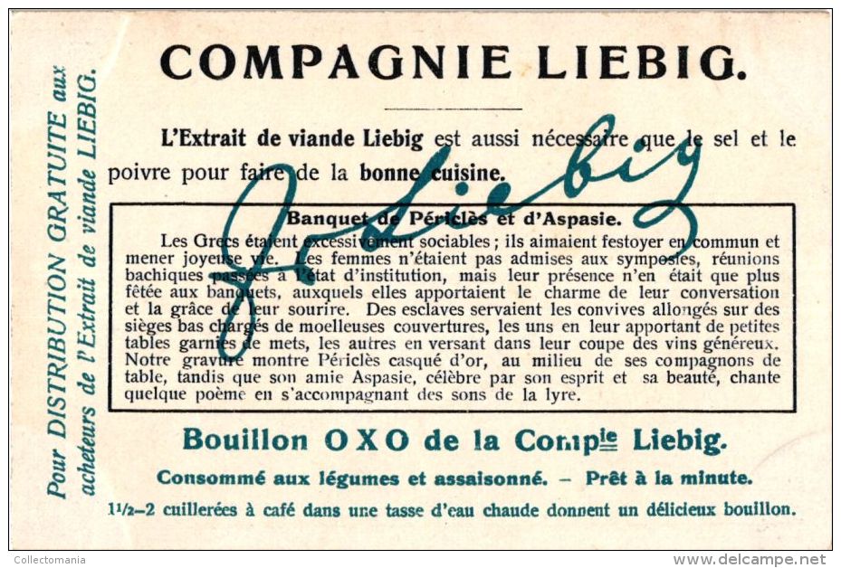 50 oude chromos  Liebig MEAT EXTRACT van vóór de eerste oorlog, allemaal potjes, goede staat,  alle onderwerpen