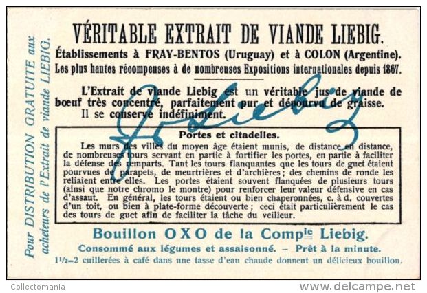 50 oude chromos  Liebig MEAT EXTRACT van vóór de eerste oorlog, allemaal potjes, goede staat,  alle onderwerpen