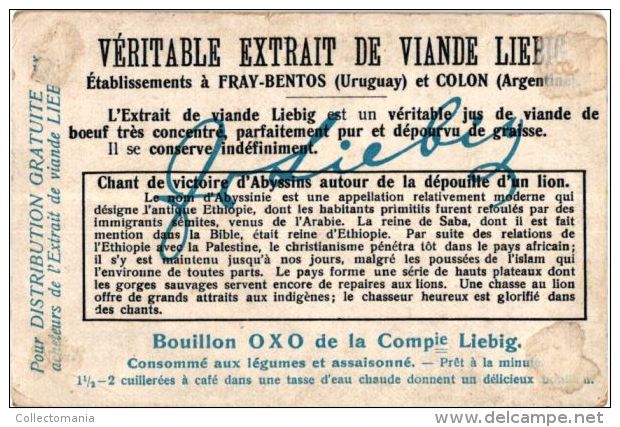 50 oude chromos  Liebig MEAT EXTRACT van vóór de eerste oorlog, allemaal potjes, goede staat,  alle onderwerpen