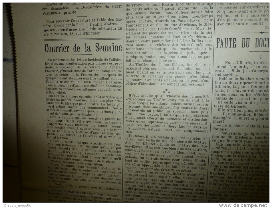 1898  LE PETIT PARISIEN : Tombouctou; La Vraie Histoire Du BASTION De La LANTERNE D'où Son Nom; Général Saussier; - Le Petit Parisien