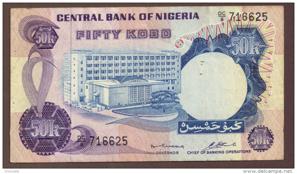 NIGERIA 50 KOBO ND (1973 - 1978) # DC/8  716625  P# 14b - Nigeria