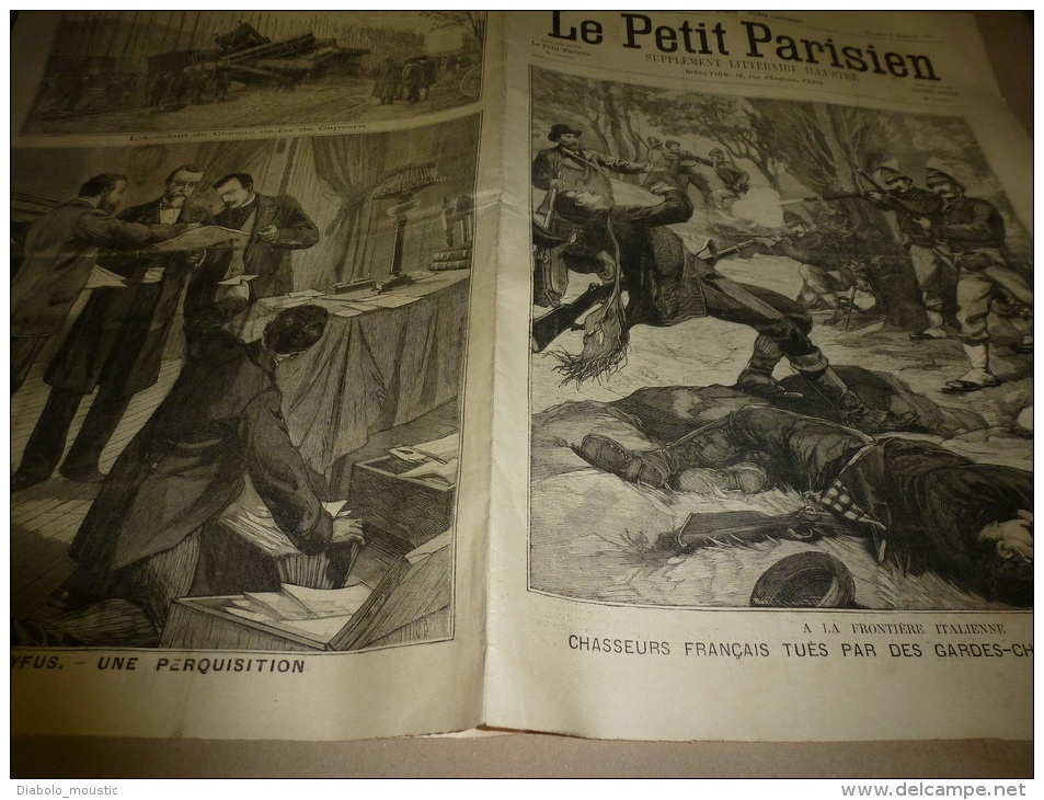 5 Décembre 1897  LE PETIT PARISIEN : Dreyfus; Catastrophe Du Chemin De Fer De CAPVERN; Le Drame De Prat (Puget-Théniers) - Le Petit Parisien