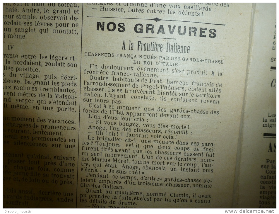 5 Décembre 1897  LE PETIT PARISIEN : Dreyfus; Catastrophe Du Chemin De Fer De CAPVERN; Le Drame De Prat (Puget-Théniers) - Le Petit Parisien