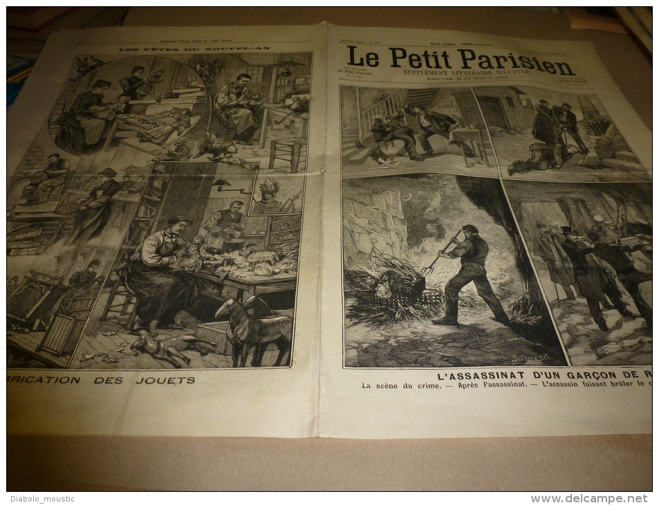 19 Décembre 1897  LE PETIT PARISIEN : Fabrication Jouets NOËL;Assassinat D'un Garçon De Rest.;Evasion De Mlle Cisteros - Le Petit Parisien