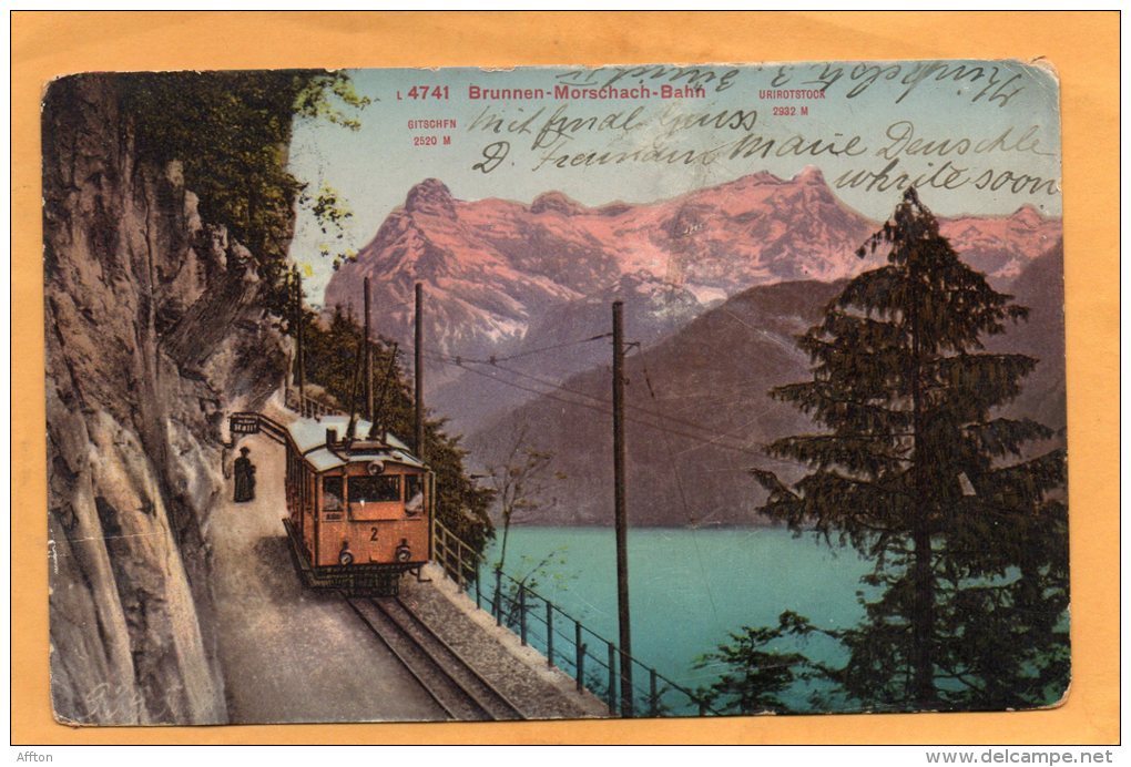 Brunnen Morschach Bahn 1912 Postcard - Morschach