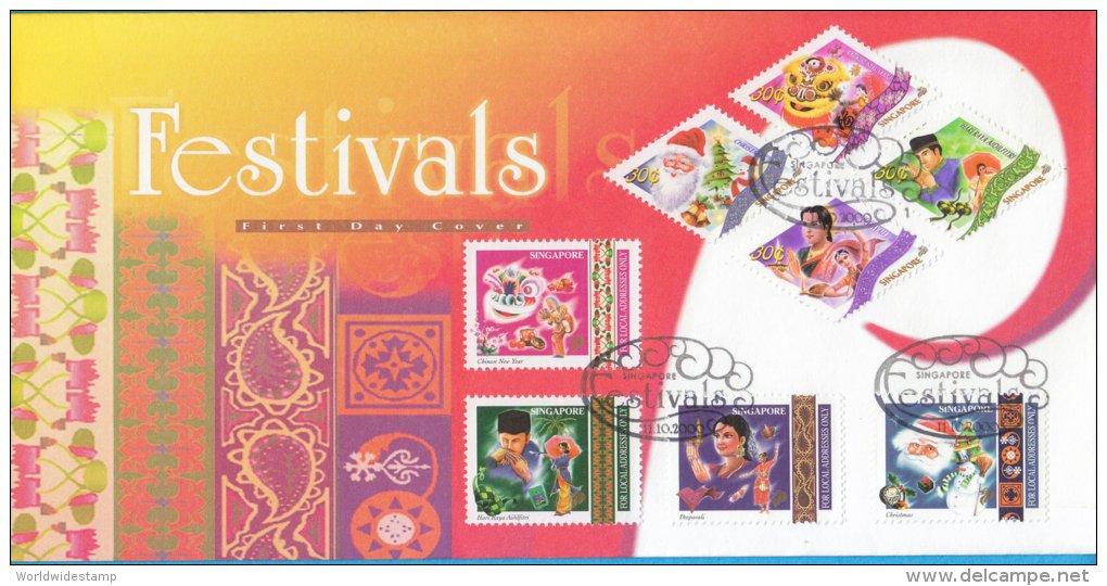 Singapore Stamp FDC: 2000 Festivals SG122825 - Singapore (1959-...)