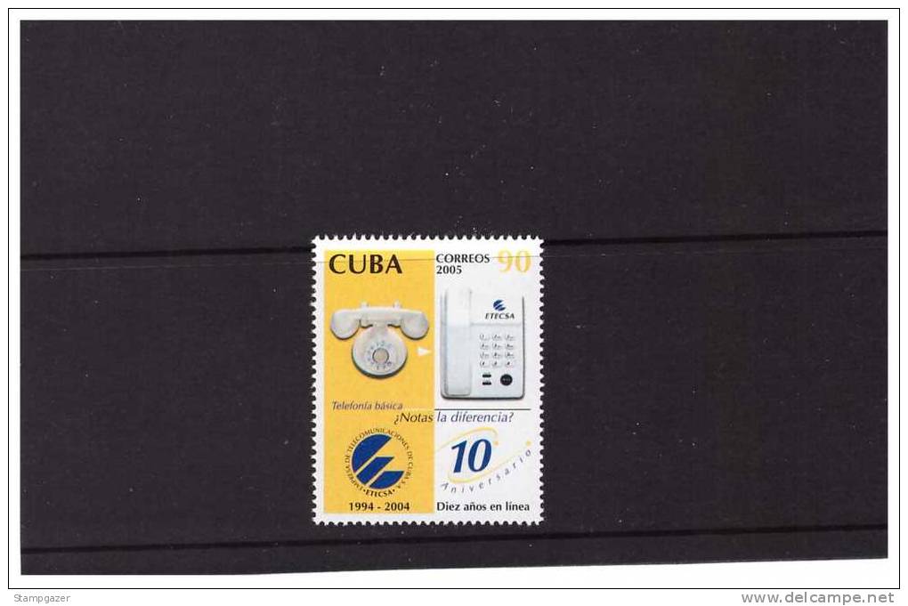2005   CENTENARY OF  TELEPHONE -ETECSA 1 VALUE MNH - Unused Stamps