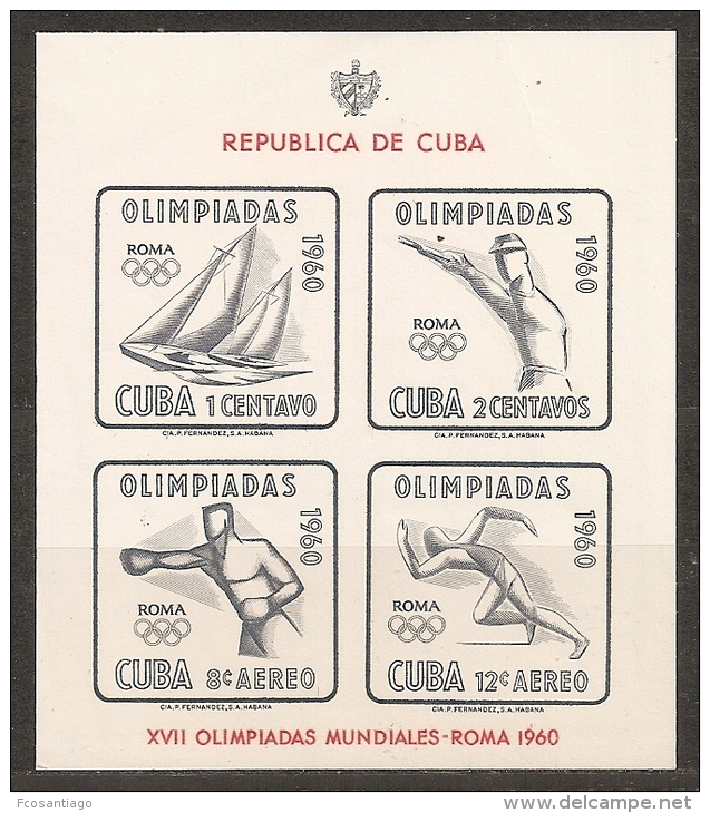 JUEGOS OLÍMPICOS - CUBA 1960 - Yvert #H17 - MNH ** - Verano 1960: Roma