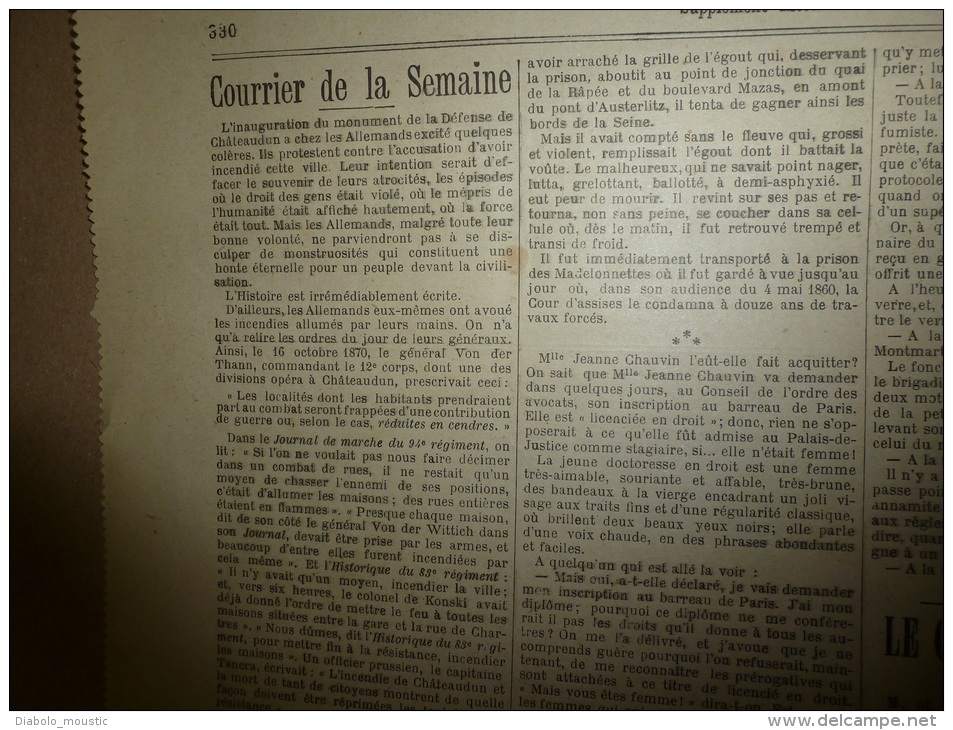 17 Octobre 1897  LE PETIT PARISIEN :  Les " VINCENT" Une Famille De Sauveteurs; Chateaudun ; Terrible Drame à Belleville - Le Petit Parisien