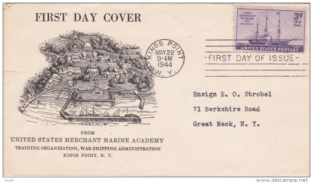 FDC ETATS - UNIS. N° US 923 (STEAMSHIP SAVANNAH) Obl  Sp 1er Jour 1944 - 1941-1950