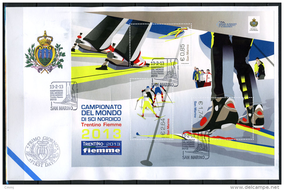 2013 - SAN MARINO - SAINT-MARIN -  Campionato Del Mondo Di Sci Nordico 2013 -  FDC - Gebruikt