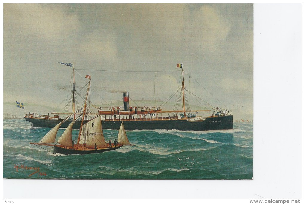 S/S  Gustaf Adolf.  Artist: John Henry Mohrmann 1906.  A-2770 - Commerce