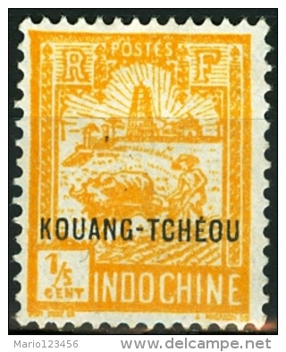 INDOCINA, INDOCHINA, COLONIA FRANCESE, FRENCH COLONY, KOUANG TCHEOU, 1927, FRANCOBOLLO NUOVO (MNG), Scott 76 - Nuovi