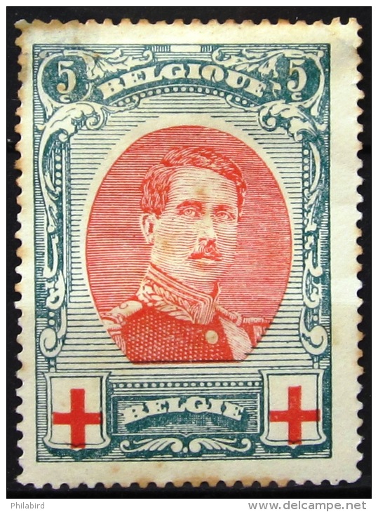 BELGIQUE         N°  132          NEUF SANS GOMME   (tâché) - 1914-1915 Croix-Rouge
