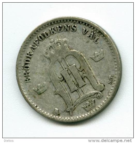 Schweden  25 Öre 1876  Silber  #m140 - Svezia