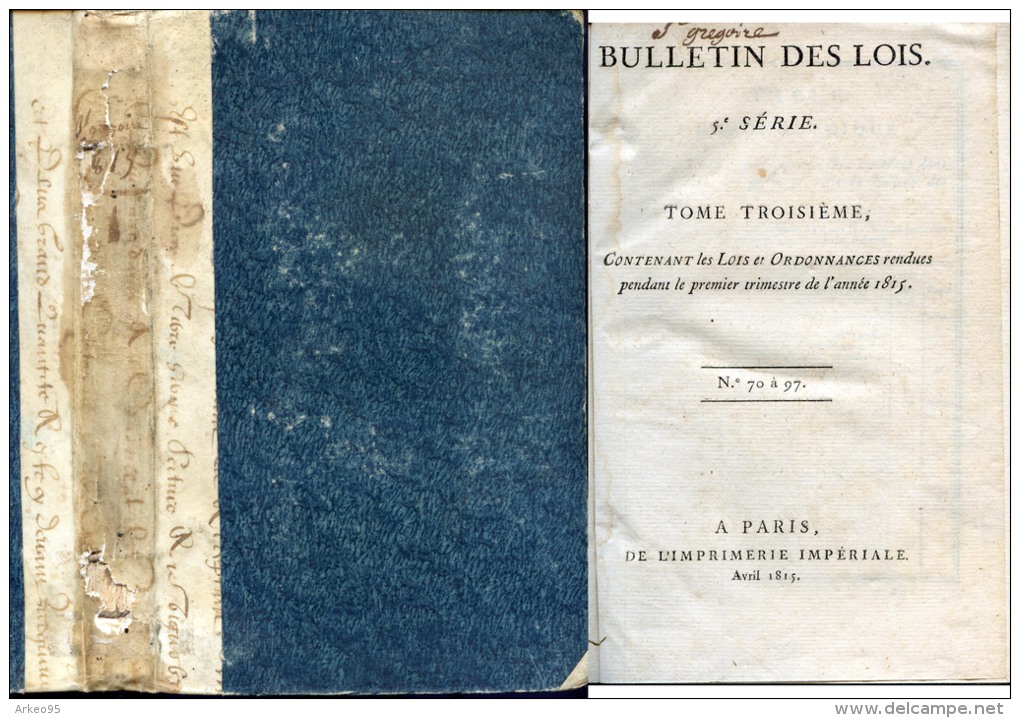 Bulletin Des Lois, 5e Série, III, 1er Trimestre 1815 - 1801-1900