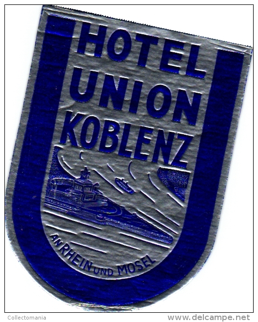 10 Hotel labels , etiketten  GERmany Duitsland Allemagne Garmisch Hannover Jutebor- Karlsruhe Dusseldorf Koblenz Hamm