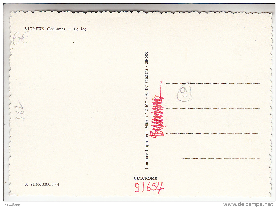 VIGNEUX SUR SEINE 91 - Le Lac  - CPSM Dentelée GF N° 0001 - Essonne - Vigneux Sur Seine