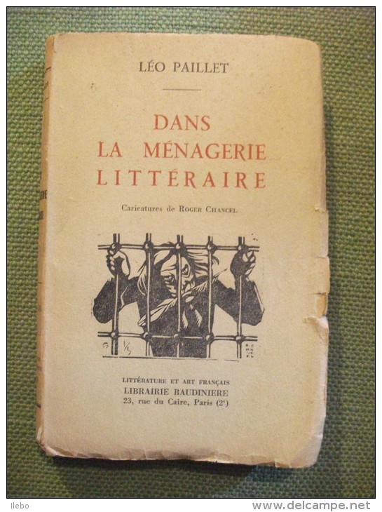 Ménagerie Littéraire Paillet 1925 Caricature De Roger Chancel Dédicacé écrivain - Biografía
