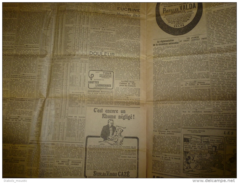 24 Décembre 1931  LE PETIT PARISIEN: De Haiphong à Hong-Kong ; Hongrie; Un Chaudronnier Meurtrier D'un Forain; - Le Petit Parisien