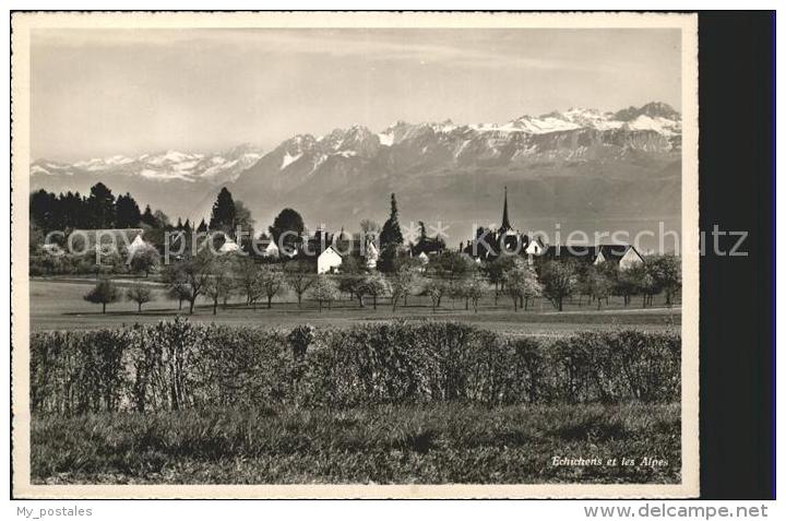 St21166 Echichens Vue Generale Et Les Alpes Kat. Echichens - Échichens