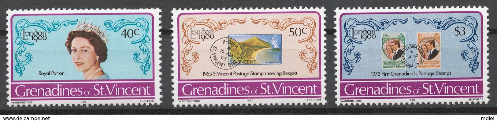 St VINCENT GRENADINES Mi 186_8** STAMP ON STAMPS - St.Vincent & Grenadines