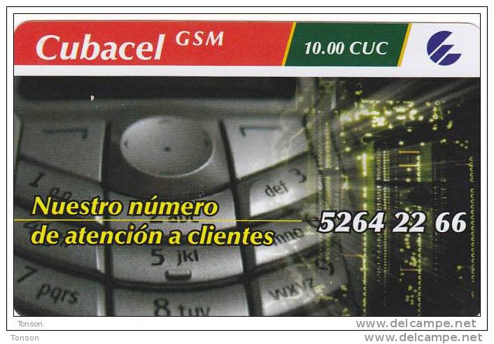 Cuba, Cubacel GSM, Controlnumber Down, 2 Scans . - Cuba