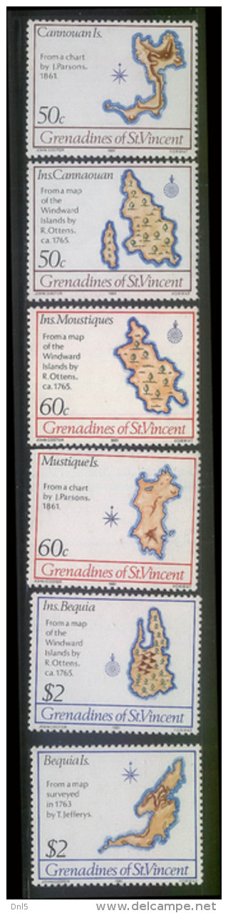 St VINCENT GRENADINES Mi 206_11** OLD MAPS - St.Vincent & Grenadines