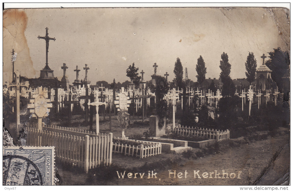 Carte Postale Photo Militaire Allemand WERVIK-WERVICQ (Belgique) Friedhof-Cimetière Allemand-VOIR 2 SCANS - - Wervik