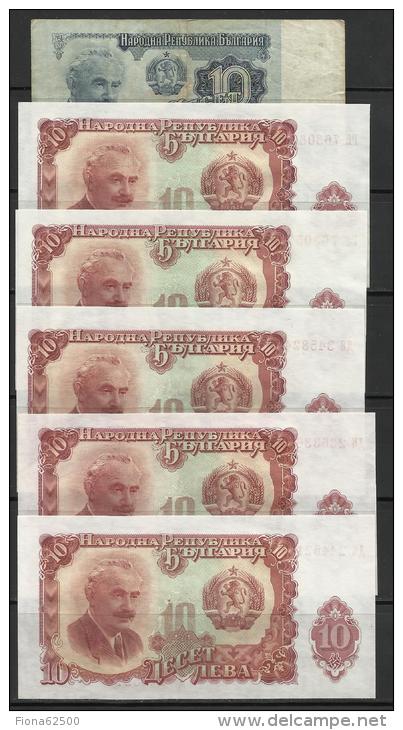 BULGARIE . LOT DE 6 BILLETS DE 10 LEVA . - Bulgaria