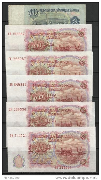 BULGARIE . LOT DE 6 BILLETS DE 10 LEVA . - Bulgarie