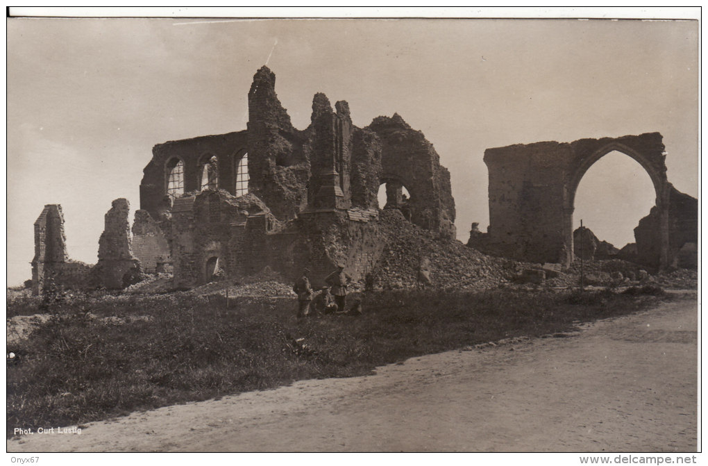 Carte Postale Photo Militaire Allemand  MESSINES-MESEN (Belgique)  Eglise En Ruine-VOIR 2 SCANS - - Mesen