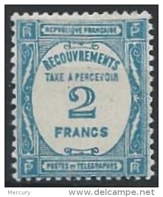 FRANCE - Taxe - 2 F. Bleu De 1927-31 Neuf TB - 1859-1959 Neufs