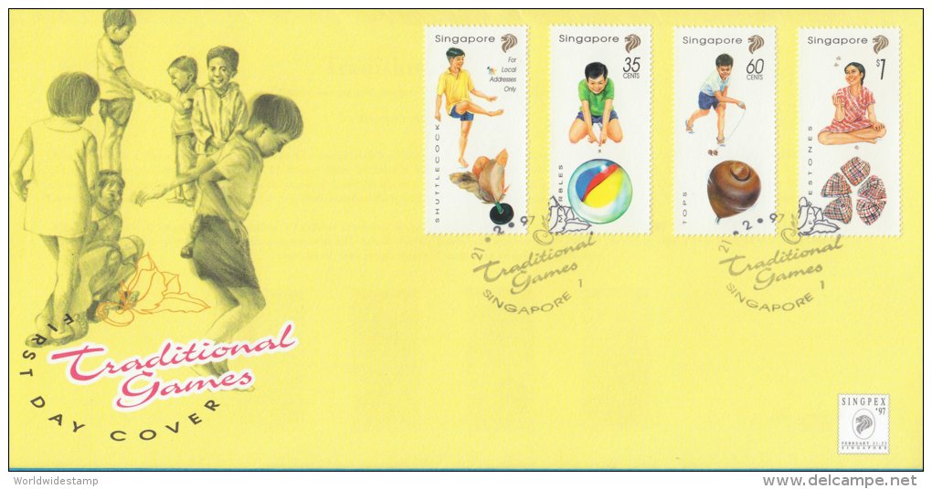 Singapore Stamp FDC: 1997 Traditional Games SG122813 - Singapore (1959-...)