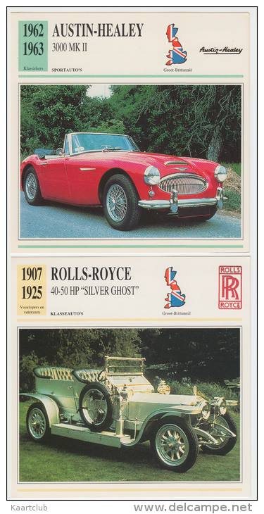 COLLECTOR CARDS: ROLLS-ROYCE 40-50 HP 'SILVER GHOST' & AUSTIN-HEALEY 3000 MK II -  ENGELAND/GREAT BRITAIN - Auto's