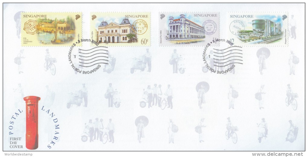 Singapore Stamp FDC: 2000 Postal Landmarks SG122805 - Singapour (1959-...)