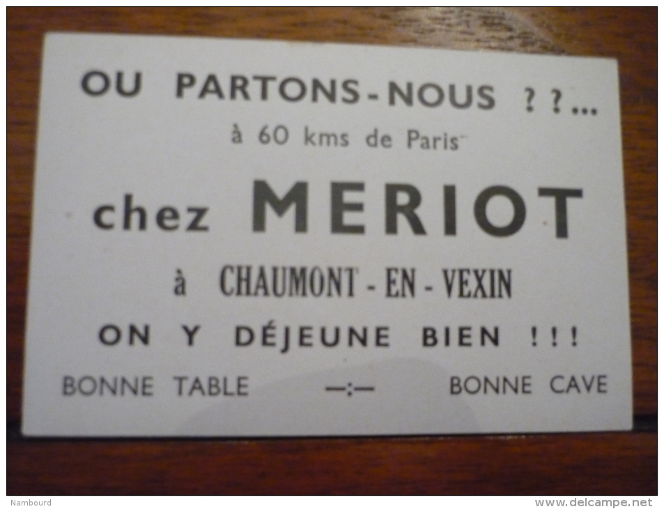 Chez Mériot Chaumont En Vexin  / Je Viens D'aller Voir Un Malade Où Est-il? 1 - Altri & Non Classificati