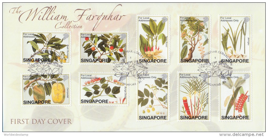 Singapore Stamp FDC: 2002 The William Farquhar Collection Animals & Reptiles, Fruits & Plants SG122791 - Singapore (1959-...)