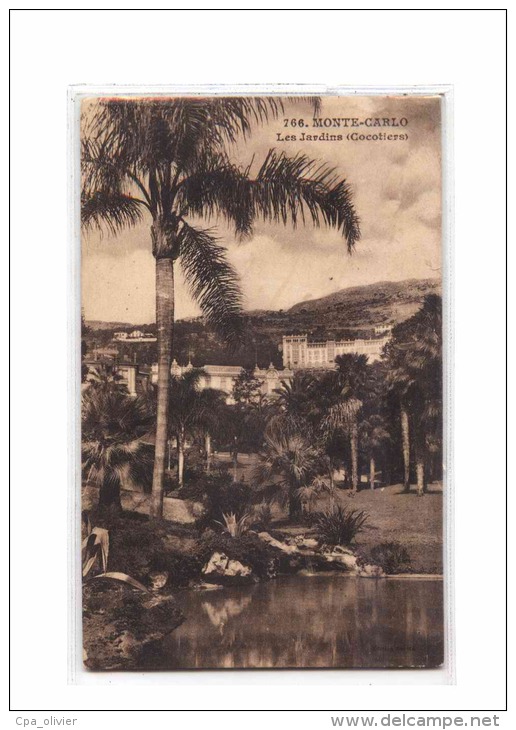 98 MONACO Jardins, Cocotiers, Arbres, Ed Giletta 766, 1921 - Jardin Exotique