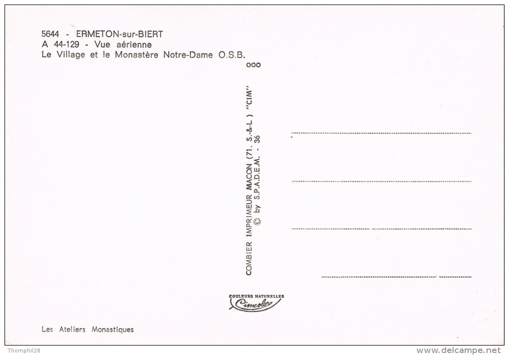 ERMETON-SUR-BIERT - Vue Aérienne : Le Village Et Le Monastère Notre-Dame O.S.B. - Carte Neuve, 2 Scans - Mettet