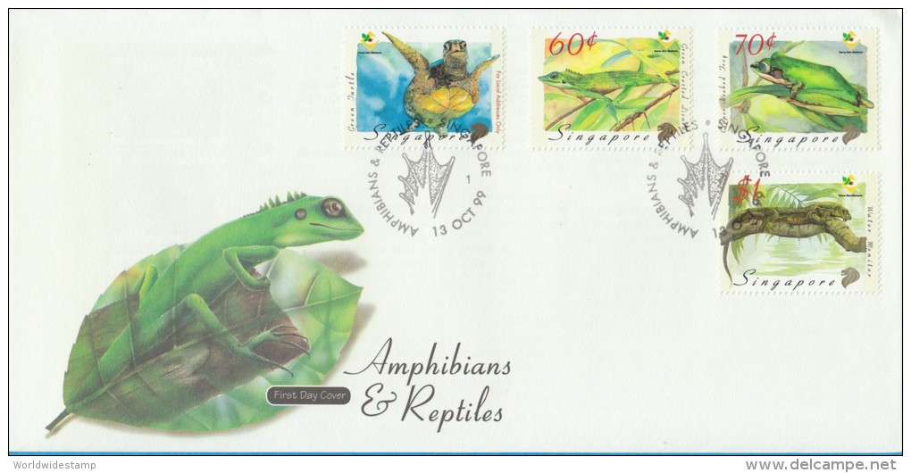 Singapore Stamp FDC: 1999 Amphibians & Reptiles SG122780 - Singapore (1959-...)