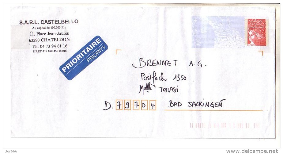 GOOD FRANCE Postal Cover To GERMANY - Good Stamped: Marianne - Brieven En Documenten