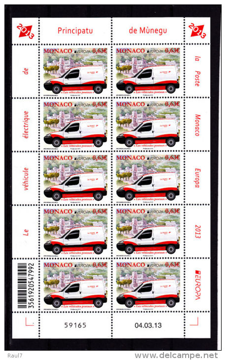 MONACO - 2013 - Voiture Postale, Europa 2013 - Feuillet Neufs // Mnh - 2013