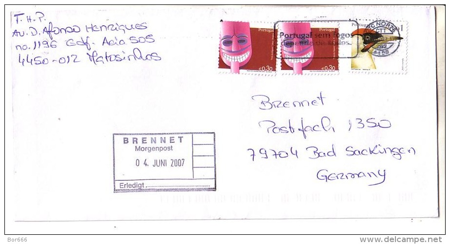 GOOD PORTUGAL Postal Cover To GERMANY 2007 - Good Stamped: Bird ; Festival - Briefe U. Dokumente