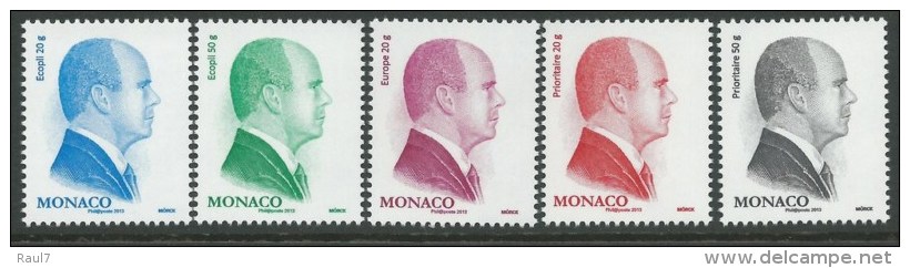 MONACO - 2013 - Albert II De Monaco, Nouvelle Série Courante - 5val Neufs // Mnh - Unused Stamps