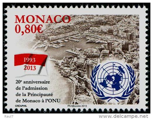 MONACO - 2013 - 20e Ann Admission De Monaco A L'ONU - 1val Neufs // Mnh - Unused Stamps