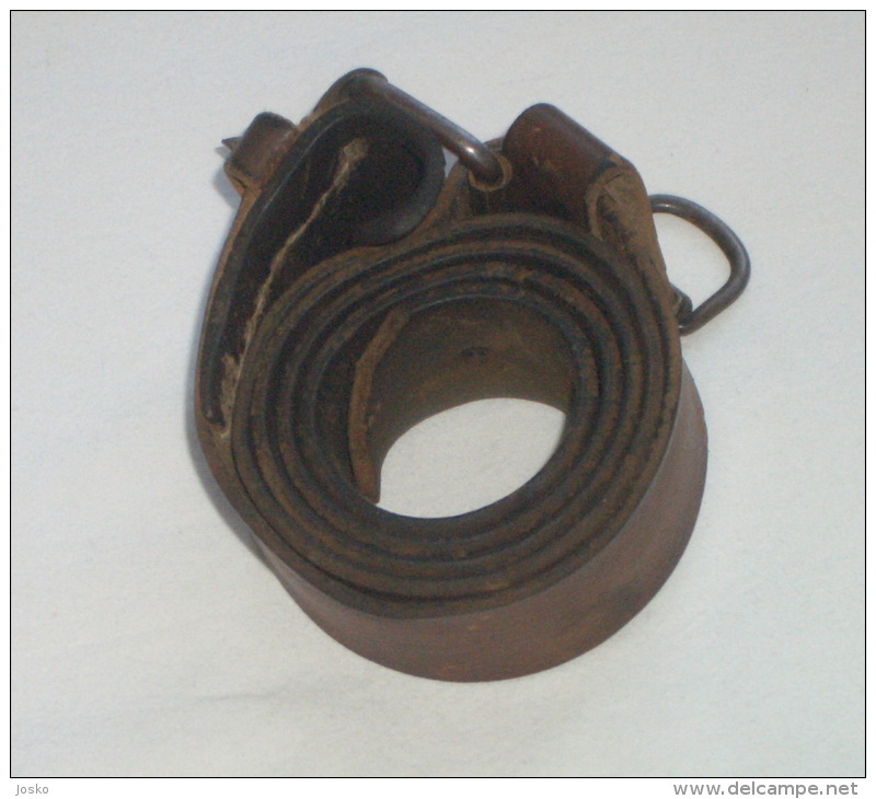 YUGOSLAVIA ARMY - JNA Vintage Military Belt Genuine Leather - Lengths Max. 105. Cm * Militaire Armée Yougoslavie - Equipment