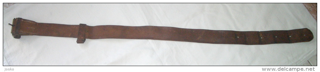 YUGOSLAVIA ARMY - JNA Vintage Military Belt Genuine Leather - Lengths Max. 105. Cm * Militaire Armée Yougoslavie - Equipment