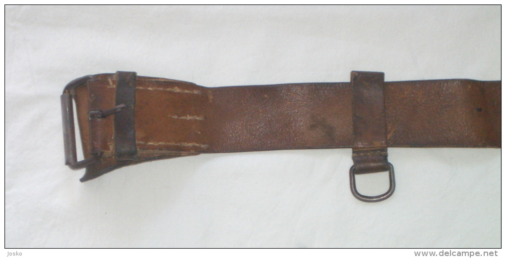 YUGOSLAVIA ARMY - JNA vintage military belt genuine leather - Lengths max. 105. cm * militaire armée yougoslavie