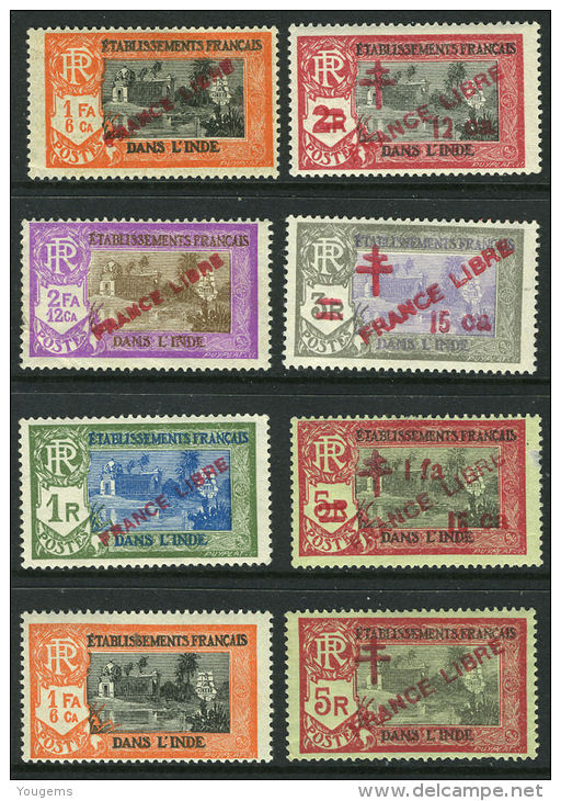 French:Indian Settlements  1940s  Small Selection  MH - Altri & Non Classificati